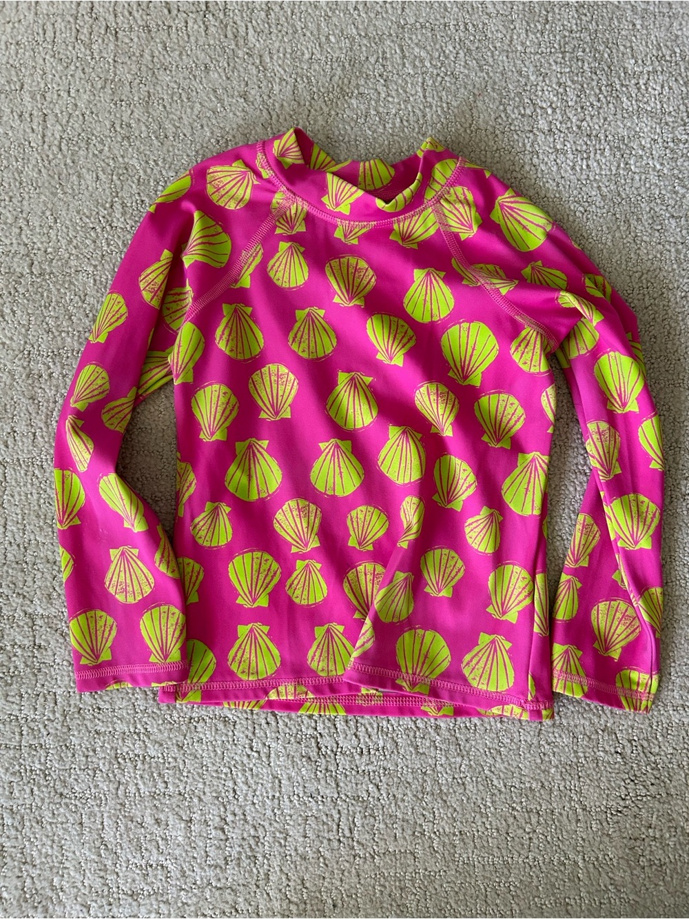 Spotted Zebra girls shell print colorful rashguard summer swim 3T